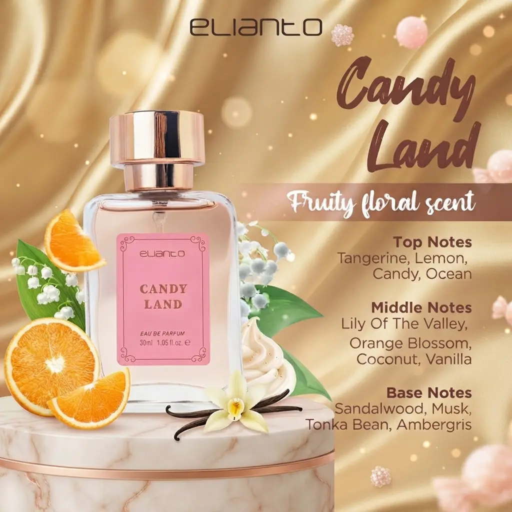 Elianto Dessert EDP Eau De Parfum – Feminine Sweet Scent & Long Lasting, Candy Land