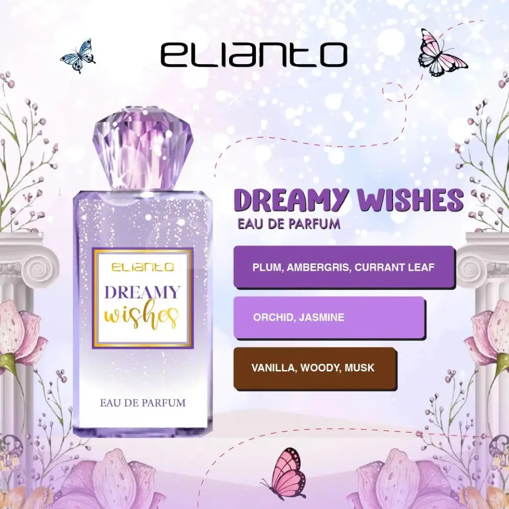 Elianto Wishes Eau De Parfum -Long-Lasting, Versatile scent for Day & Night Wear, Dreamy Wishes