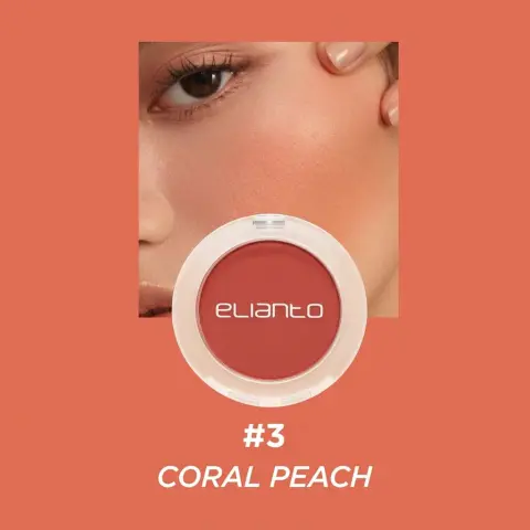 Elianto Mono Blush – Everyday Blusher for Fresh, Youthful Glow, 03