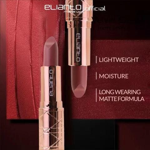 Elianto Velvet Crush Matte Lipstick -  Lightweight, Long-Lasting Soft Matte Finish, photo 4