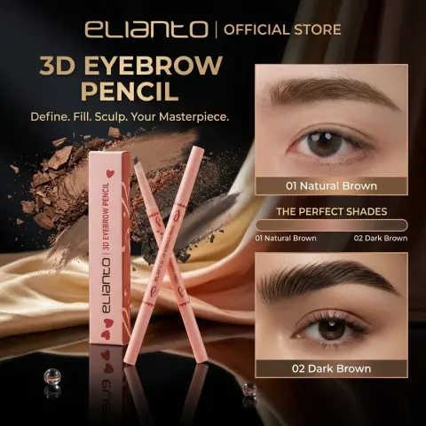 Elianto 3D Eyebrow Pencil -  Dual-Ended Brow Definer with Natural Finish, photo 2